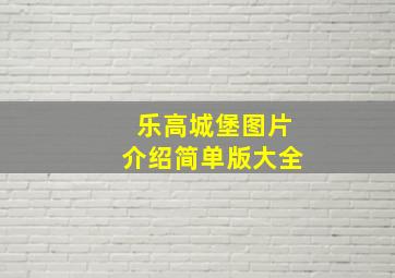 乐高城堡图片介绍简单版大全