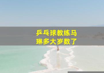 乒乓球教练马琳多大岁数了