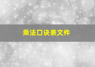 乘法口诀表文件