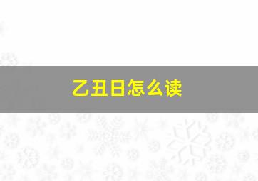 乙丑日怎么读