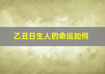 乙丑日生人的命运如何