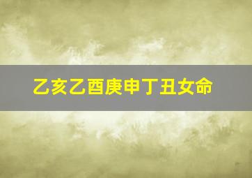 乙亥乙酉庚申丁丑女命