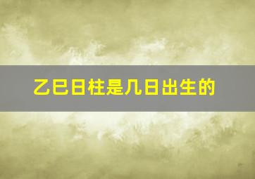 乙巳日柱是几日出生的