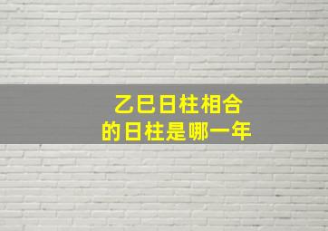 乙巳日柱相合的日柱是哪一年