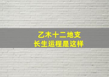 乙木十二地支长生运程是这样