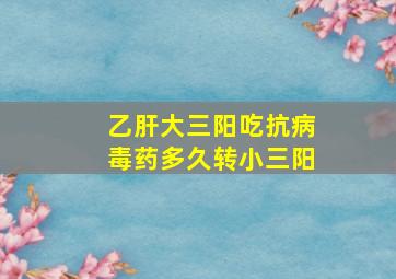 乙肝大三阳吃抗病毒药多久转小三阳