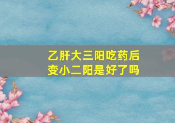 乙肝大三阳吃药后变小二阳是好了吗