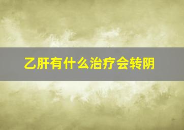 乙肝有什么治疗会转阴