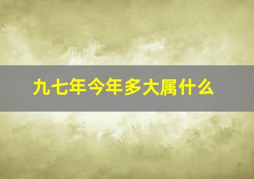 九七年今年多大属什么