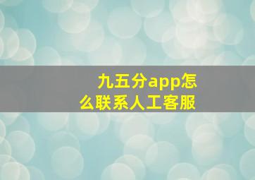 九五分app怎么联系人工客服