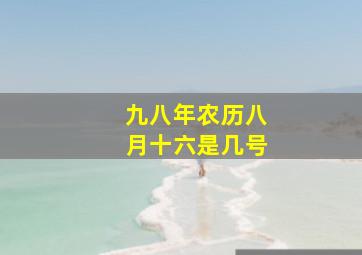 九八年农历八月十六是几号