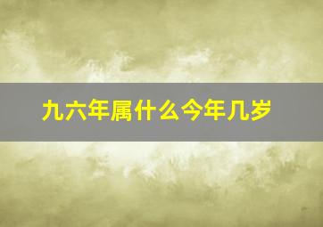 九六年属什么今年几岁