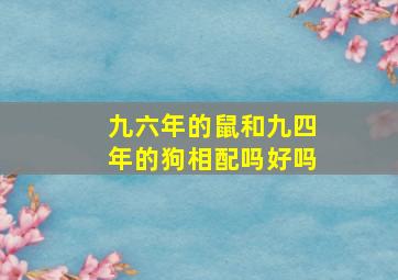 九六年的鼠和九四年的狗相配吗好吗