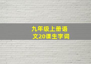 九年级上册语文20课生字词