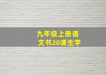 九年级上册语文书20课生字