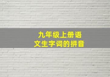 九年级上册语文生字词的拼音