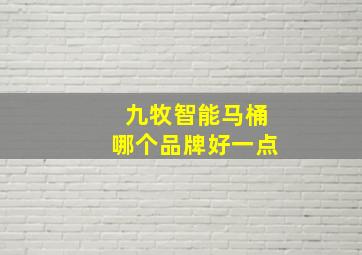 九牧智能马桶哪个品牌好一点