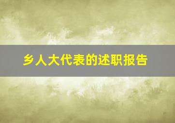 乡人大代表的述职报告