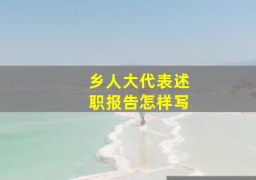 乡人大代表述职报告怎样写