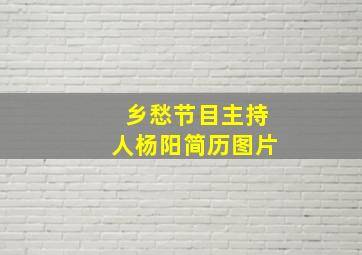 乡愁节目主持人杨阳简历图片