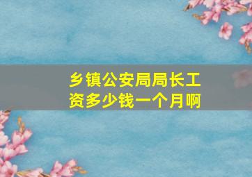 乡镇公安局局长工资多少钱一个月啊