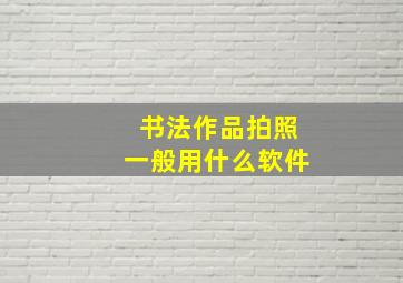 书法作品拍照一般用什么软件