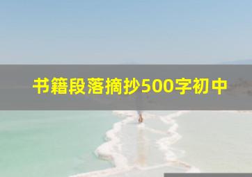 书籍段落摘抄500字初中