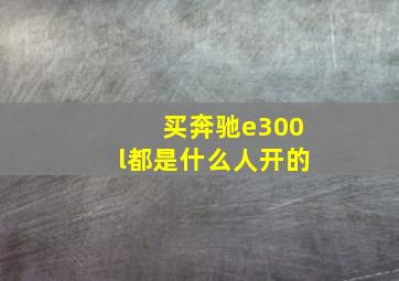 买奔驰e300l都是什么人开的