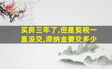 买房三年了,但是契税一直没交,滞纳金要交多少