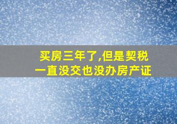 买房三年了,但是契税一直没交也没办房产证