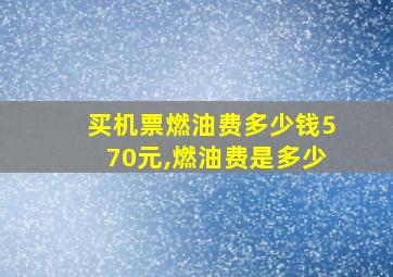 买机票燃油费多少钱570元,燃油费是多少