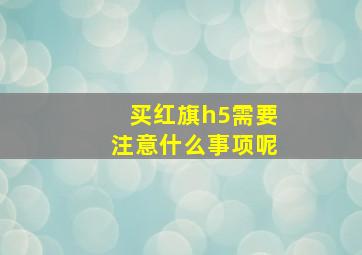 买红旗h5需要注意什么事项呢