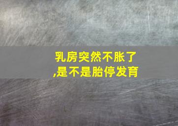 乳房突然不胀了,是不是胎停发育