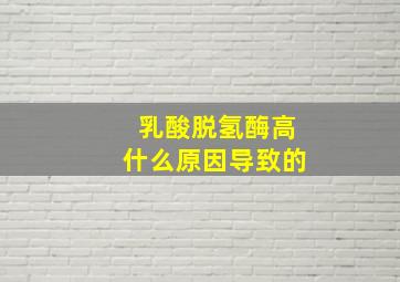 乳酸脱氢酶高什么原因导致的