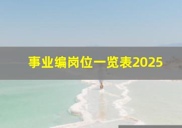 事业编岗位一览表2025