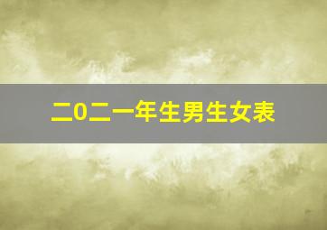 二0二一年生男生女表