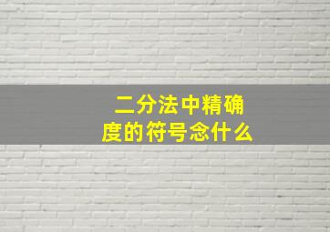 二分法中精确度的符号念什么