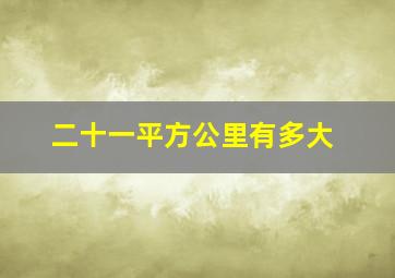 二十一平方公里有多大