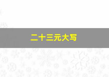 二十三元大写