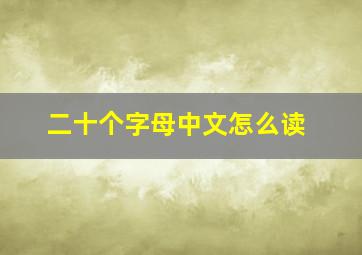 二十个字母中文怎么读