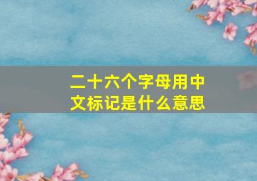 二十六个字母用中文标记是什么意思