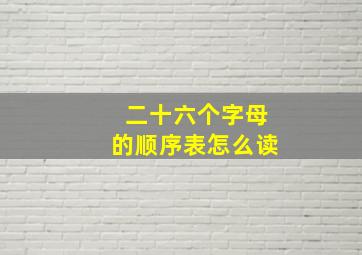 二十六个字母的顺序表怎么读