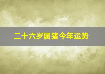 二十六岁属猪今年运势