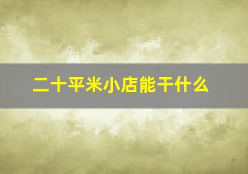 二十平米小店能干什么