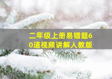 二年级上册易错题60道视频讲解人教版