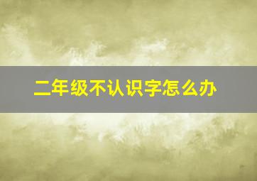 二年级不认识字怎么办