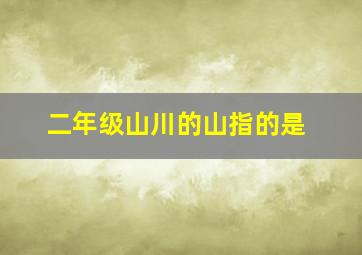 二年级山川的山指的是