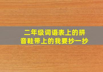 二年级词语表上的拼音鞋带上的我要抄一抄