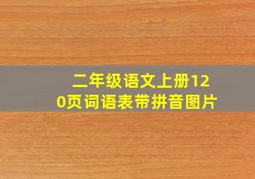 二年级语文上册120页词语表带拼音图片