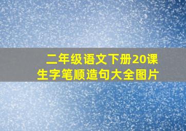 二年级语文下册20课生字笔顺造句大全图片